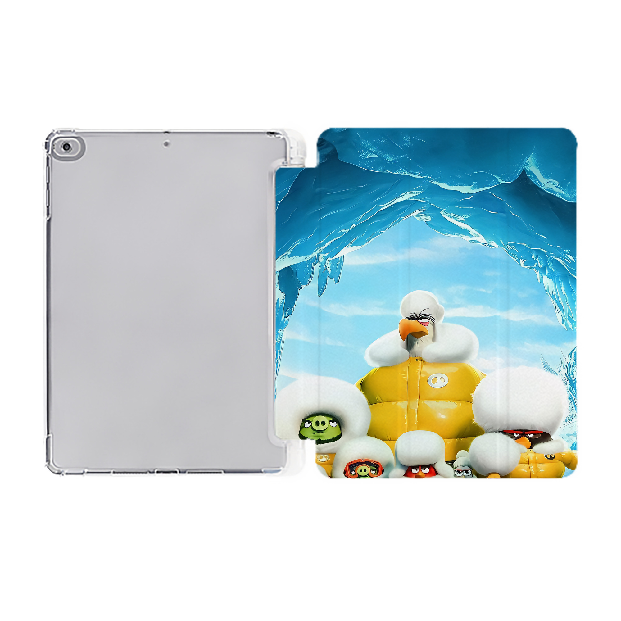 （画像用） Angry Birds アングリーバード IPad ケース ペン収納付き 三つ折りスタンド PUレザー×シリコン 対応機種9.5/10.5/10.9インチ